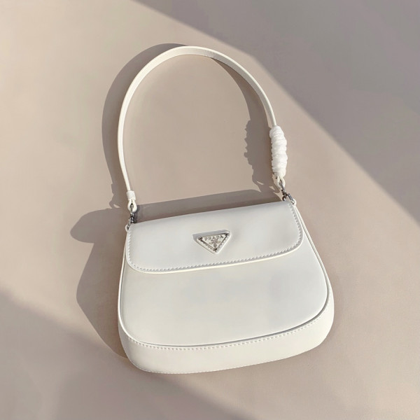 Pra*a cleo brushed leather shoulder bag with flap