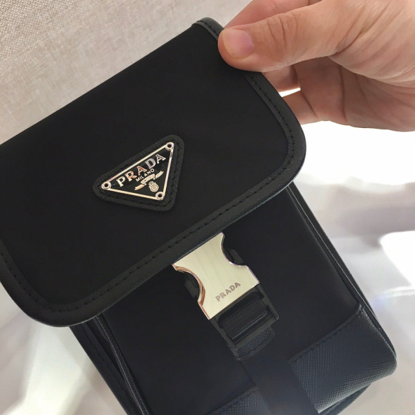 Pra*a nylon and saffiano leather smartphone case