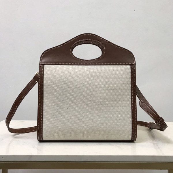 B**rry mini two-tone canvas and leather pocket bag