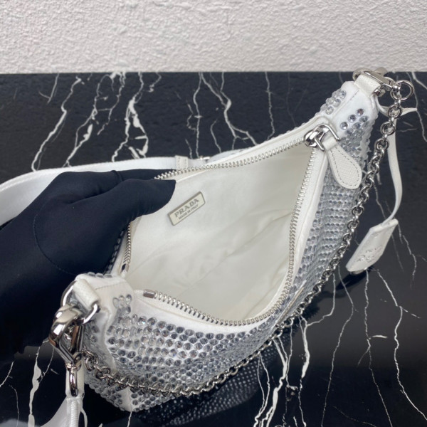 Pra*a re-edition 2005 satin bag with crystals