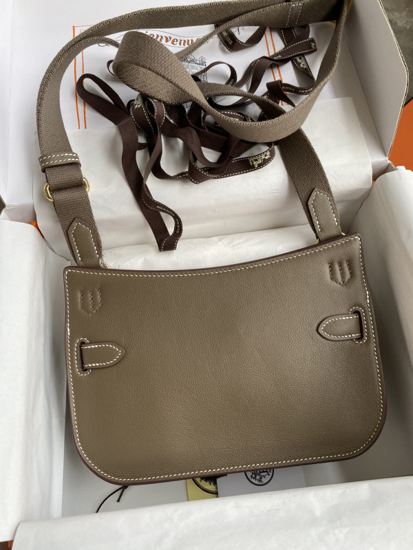 H**mes jypsiere mini bag in swift leather gris meyer